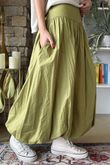 Paloma Bubble Hem Midi Skirt Olive